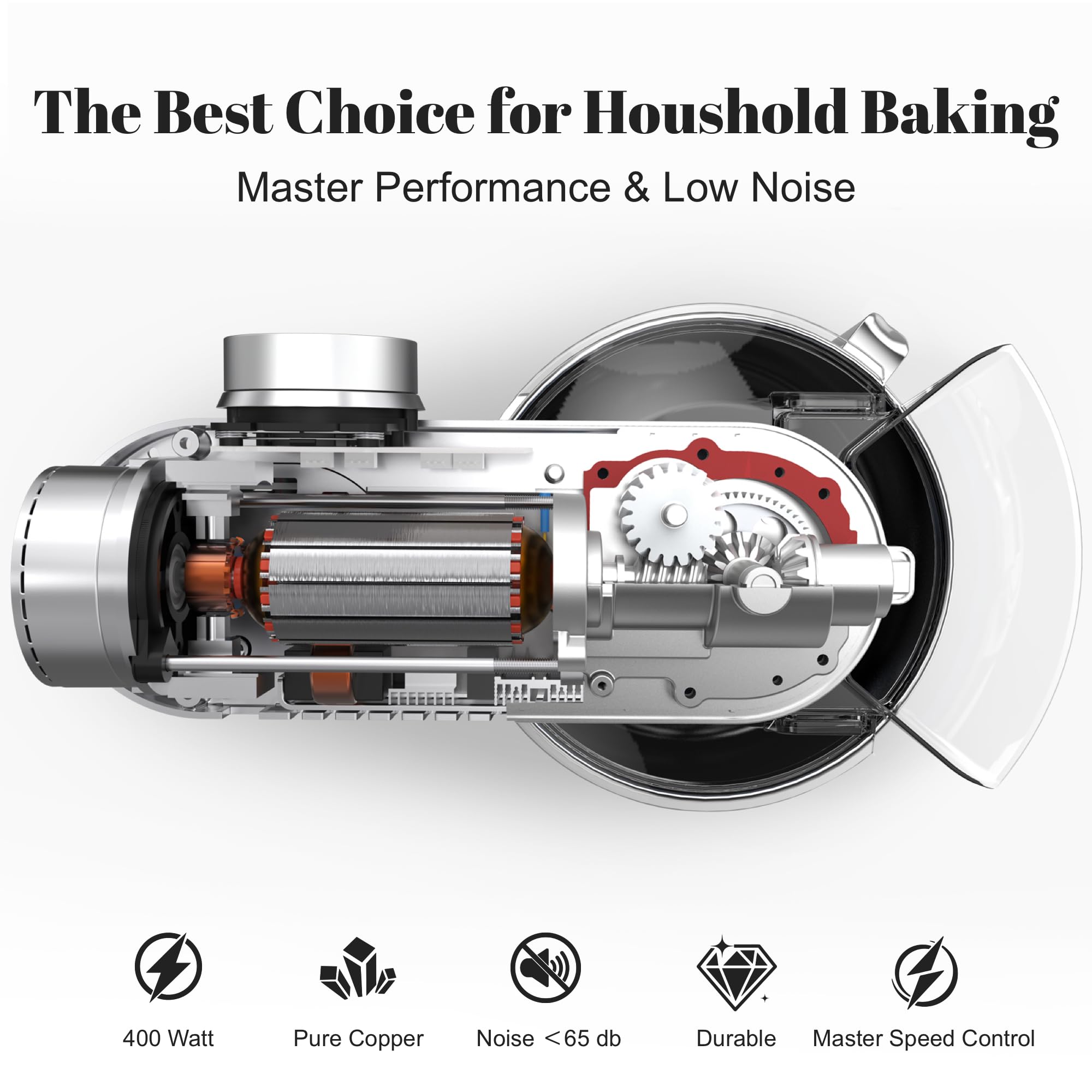 Kraftsman stand mixer operates quietly at low noise level