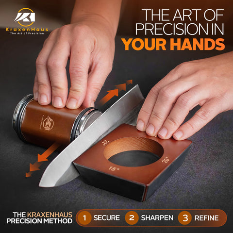 Ceramic disc finishing pass on KraxenHaus sharpener