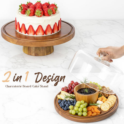 Krbnk glass dome lid protects desserts while showcasing details.
