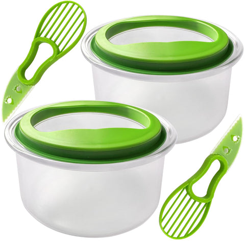 Kreapa guacamole keeper filled with fresh dips ready to serve.
