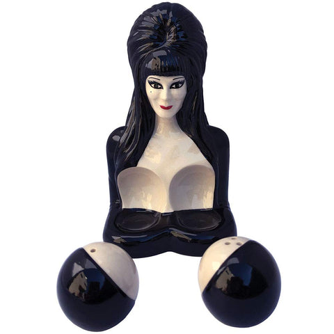 Elvira centerpiece salt pepper shakers by Kreepsville 666, a playful collectible for fans.