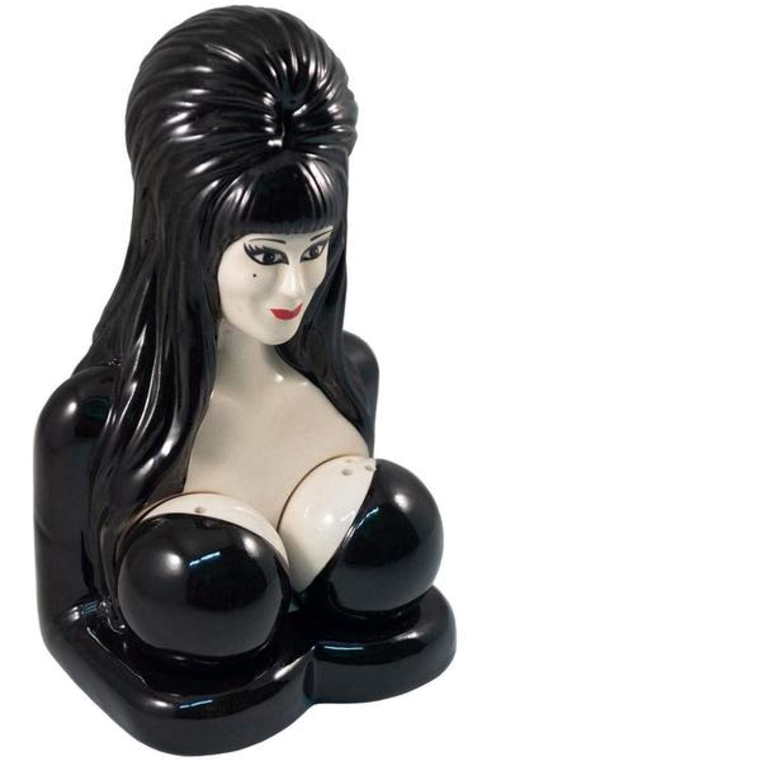 Close-up of Kreepsville 666 Elvira ceramic shaker detailing.
