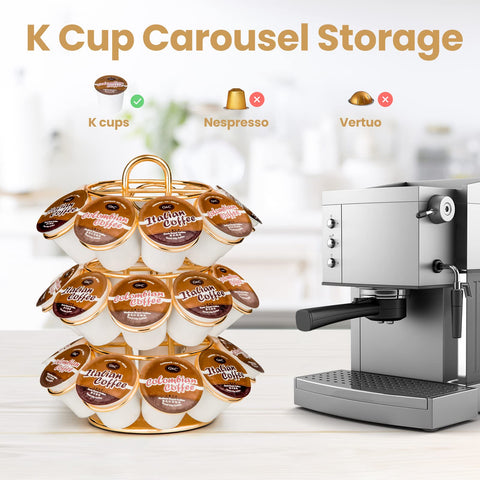 KREWEY 27-pod capacity organizer keeps K-Cups neatly displayed.