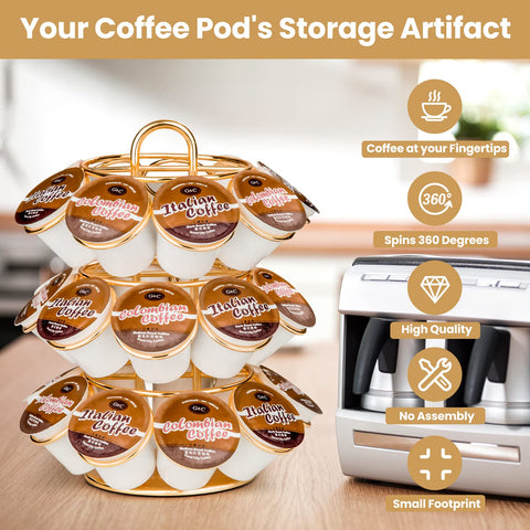 KREWEY modern gold design enhances kitchen or office coffee bar.