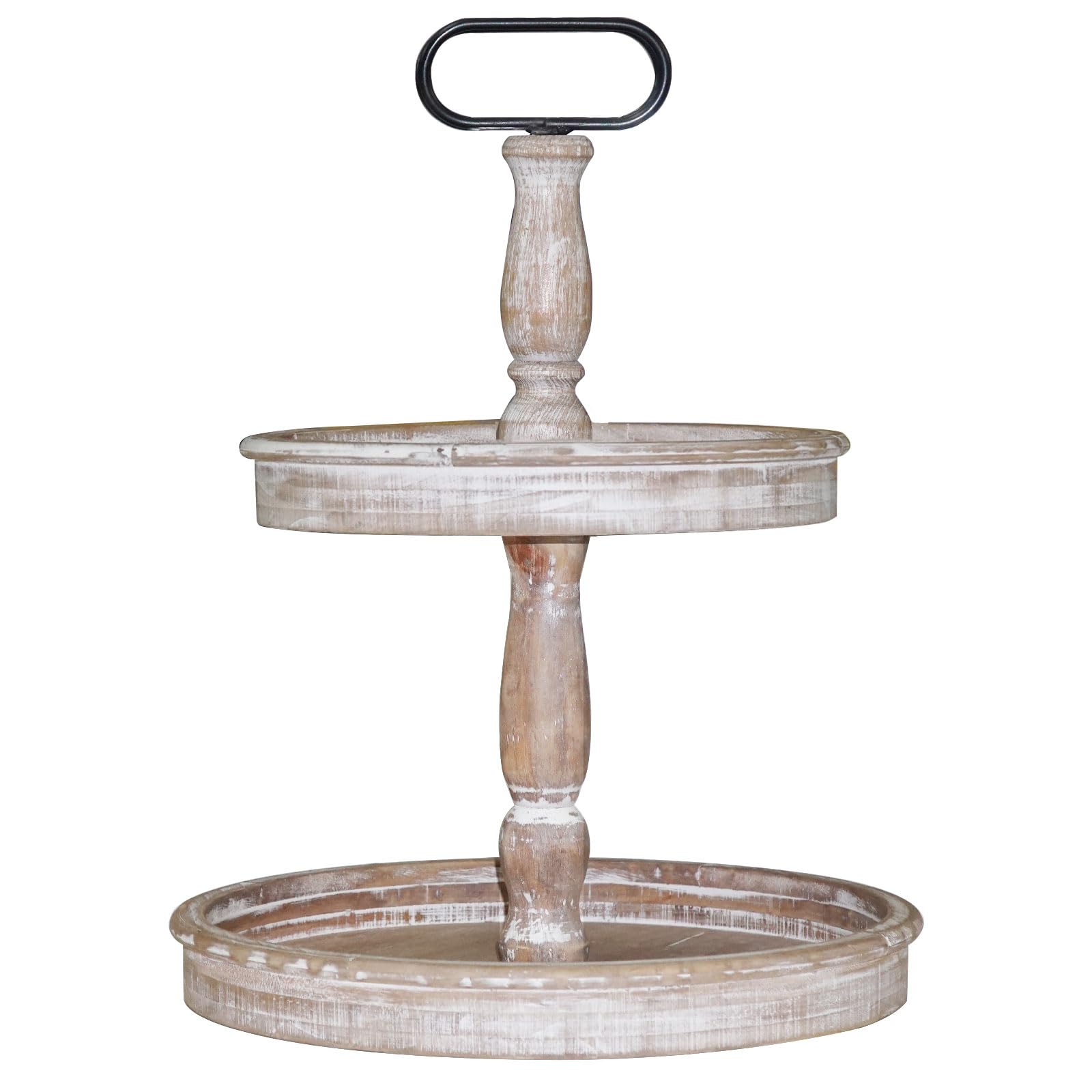 Krismax two-tier tray stand in rustic decor for stylish kitchen display