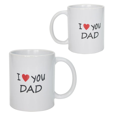 KRLWO I Love You Dad mug closeup of ceramic finish