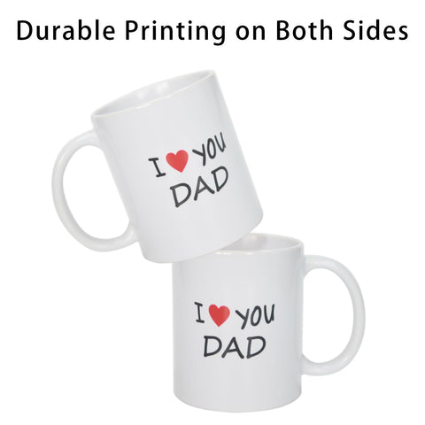KRLWO I Love You Dad mug microwave safe for easy reheating