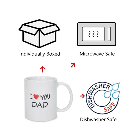 KRLWO I Love You Dad mug side view showing comfortable grip