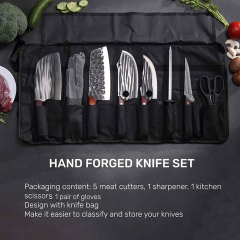 Krononidler chef knife with full tang for balanced slicing.