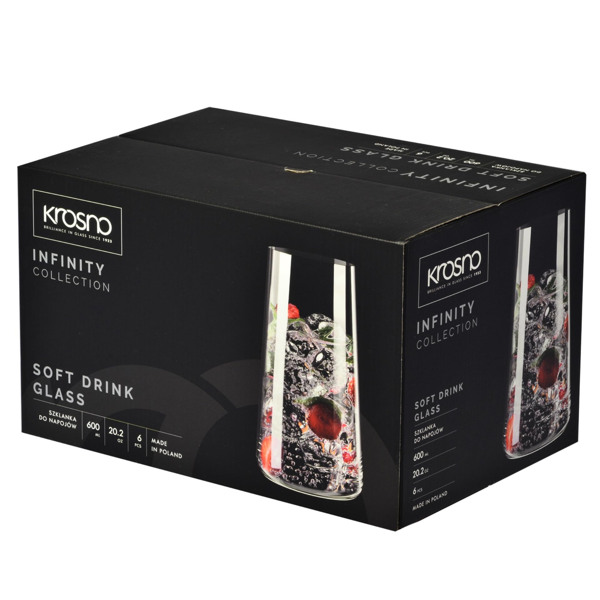 Krosno Infinity kitchen ensemble completing a modern glassware collection