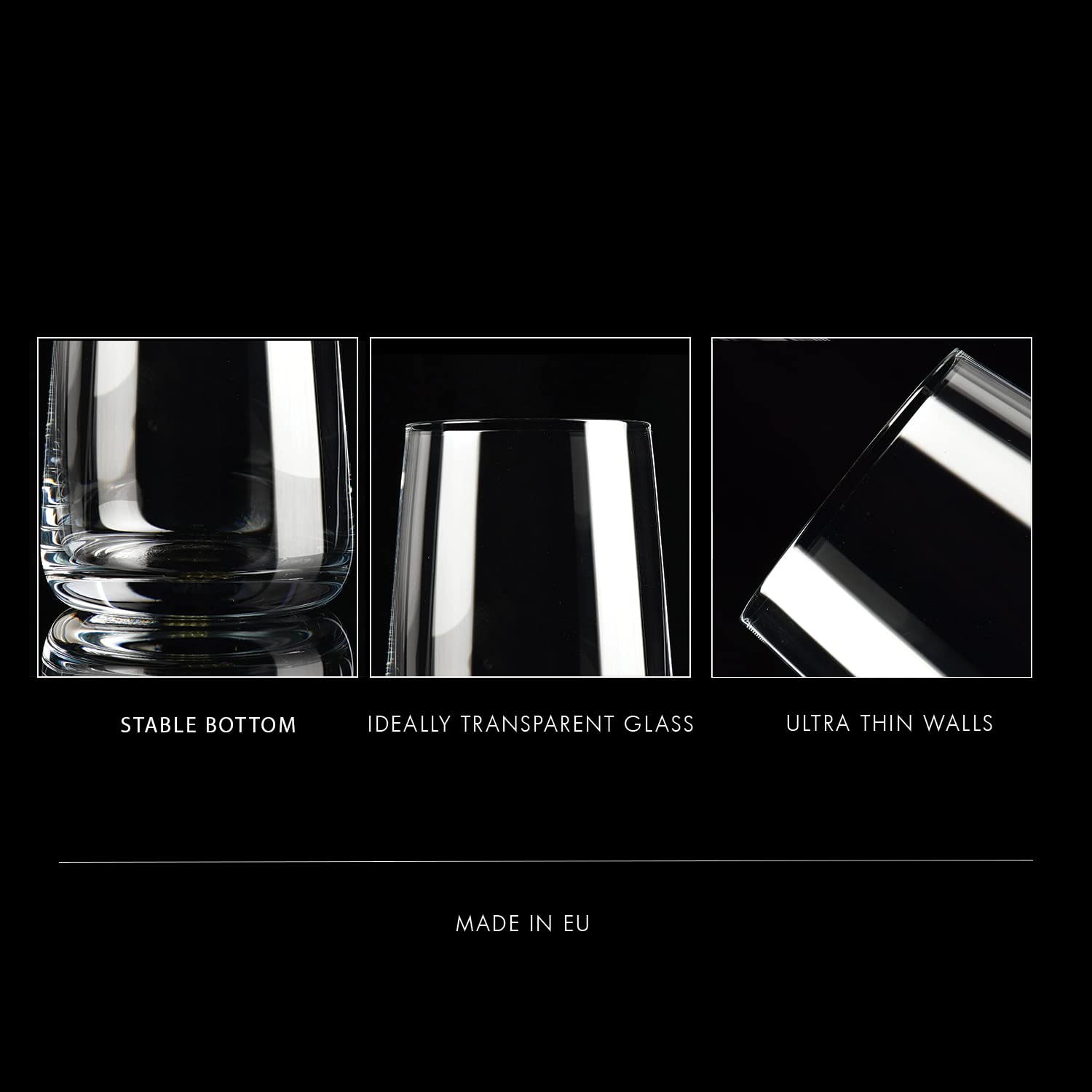 Krosno Infinity European-made glass reflects quality and craftsmanship.