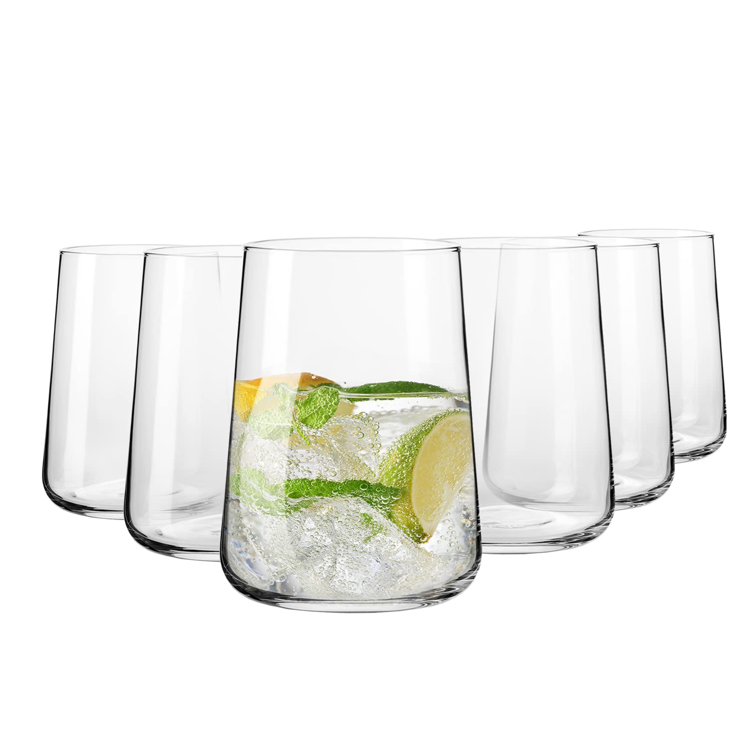 Krosno Infinity water glasses set of six show crystal-clear clarity for everyday dining.