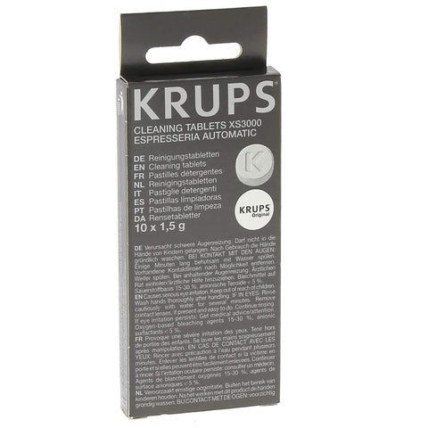 KRUPS XS3000 cleaning tablets pack ready for routine maintenance and extended machine life.