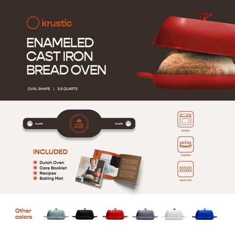 Krustic Dutch oven lid seals moisture for a reliable rise.