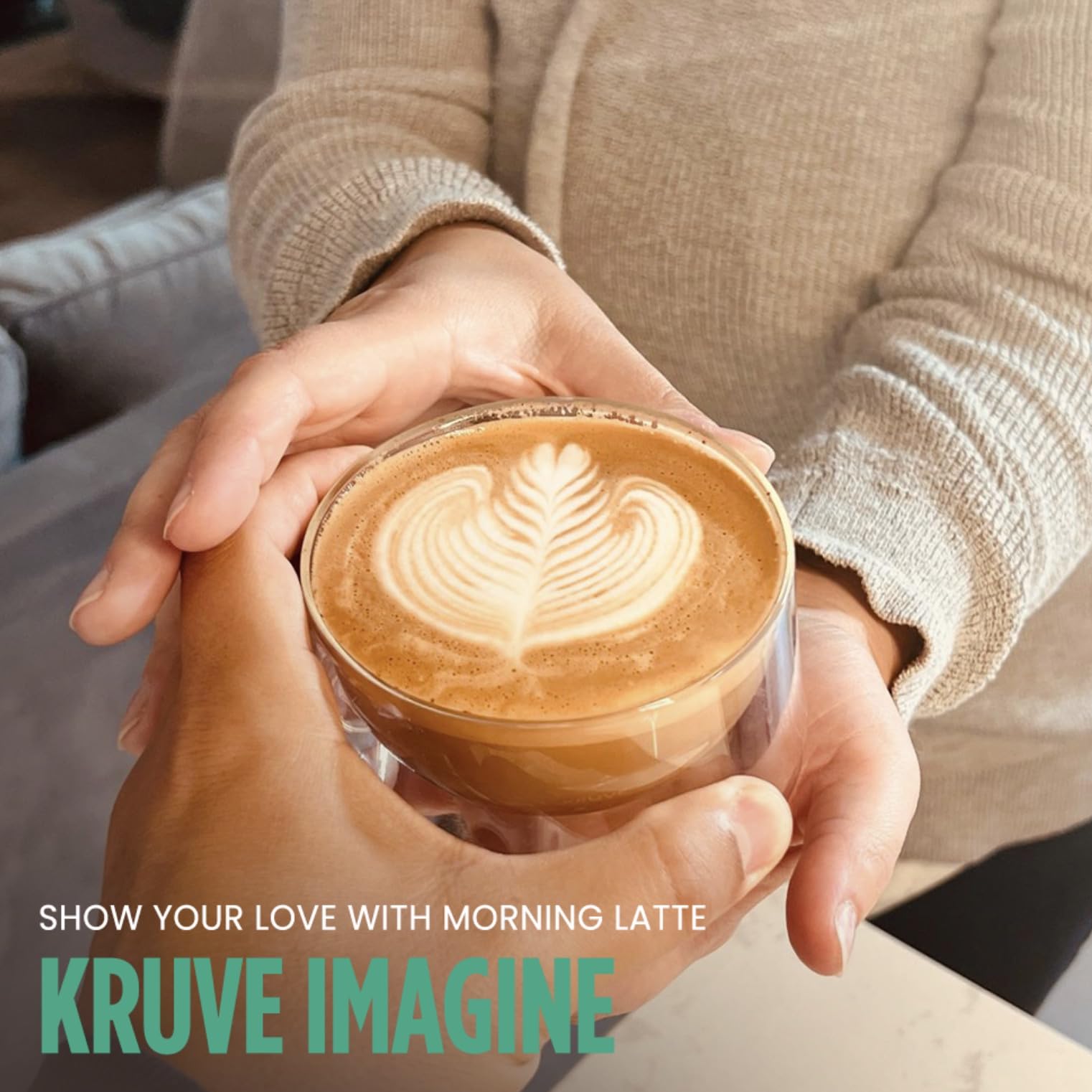 KRUVE IMAGINE premium borosilicate glass resists thermal shocks during daily use.