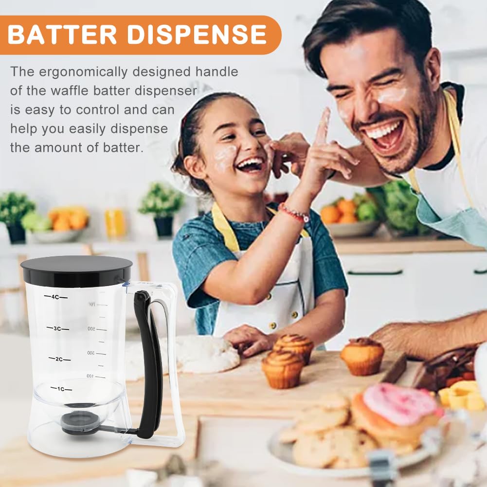 Kryslanix ergonomic handle enables comfortable, precise batter dispensing.
