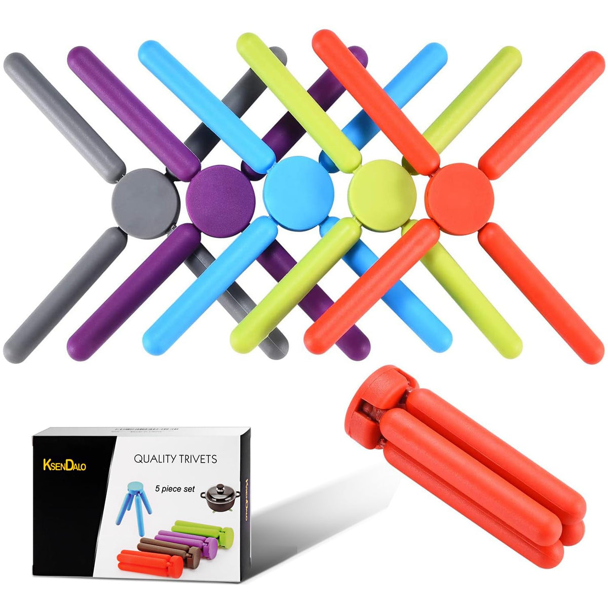 KSENDALO foldable trivet in compact design keeps counters clear and protected.