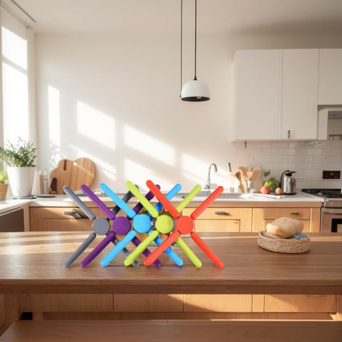 KSENDALO silicone trivet resists heat up to 500°F for safe use.