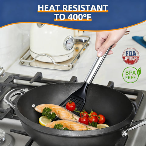 KSENDALO heat-resistant spatula withstands up to 410°F safely
