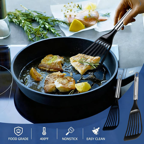 KSENDALO pancake spatula with flexible nylon blade for easy turning