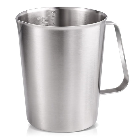 KSENDALO stainless measuring cup 2000ml capacity with ergonomic handle for precise measurements.