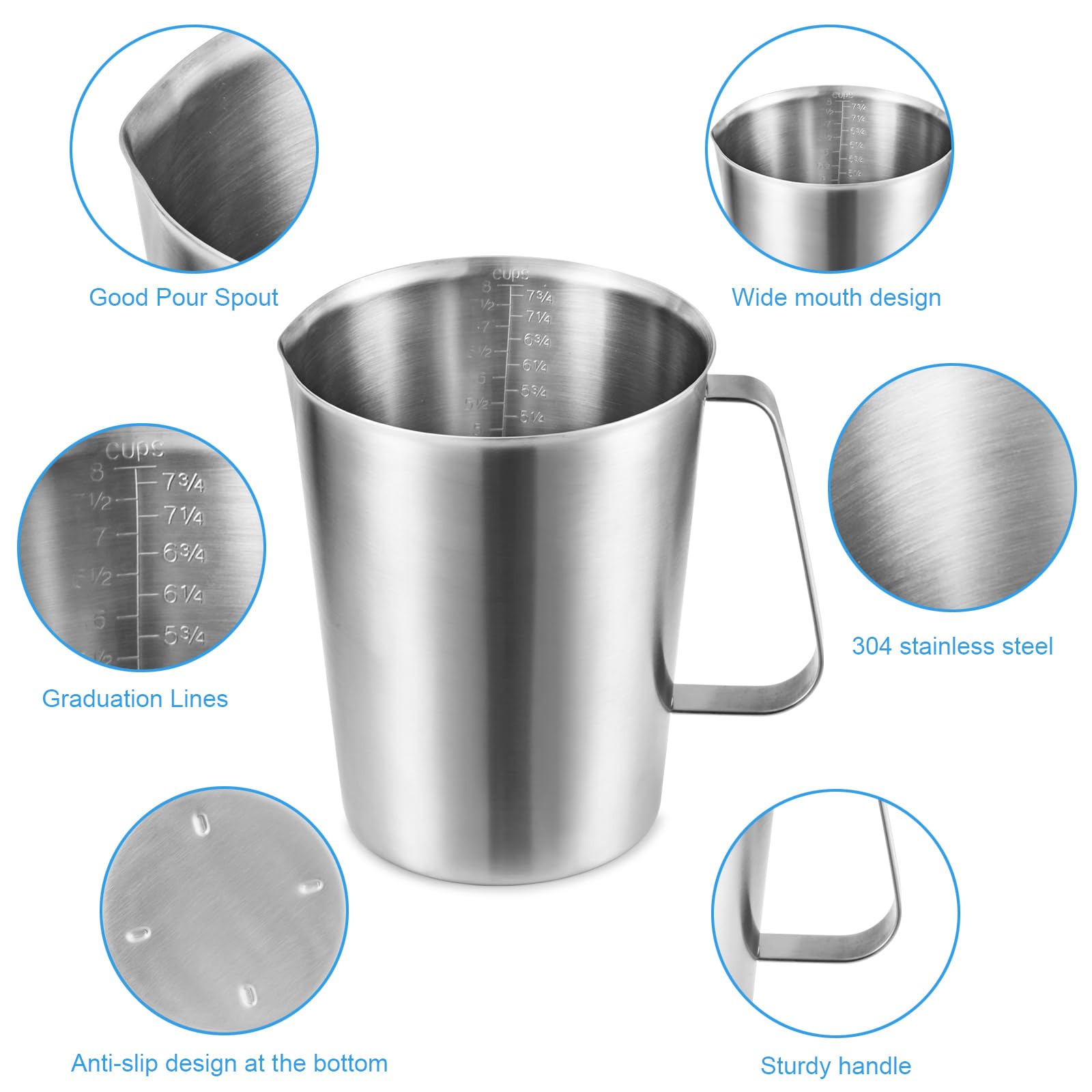 KSENDALO measuring cup showing inside embossed markings for accurate measurements.