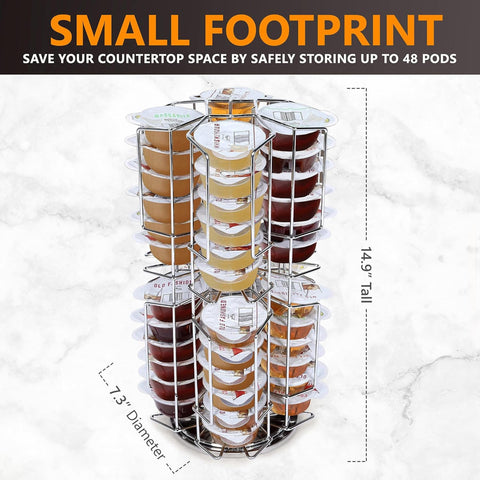 Ksestor Bartesian capsule storage keeps pods within reach, reducing countertop clutter.