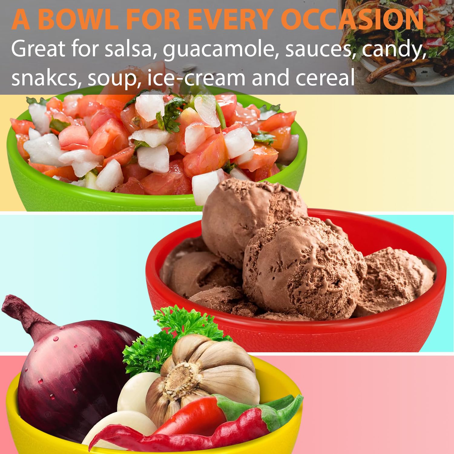 KSEV Salsa Bowls dishwasher safe for quick cleanup after events