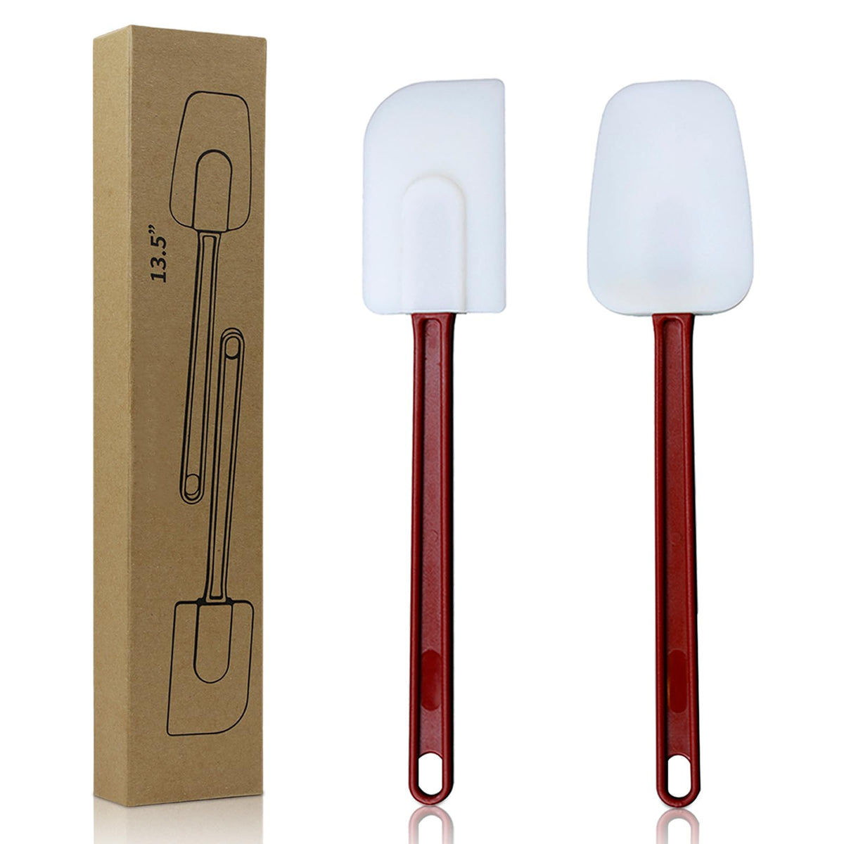 KSIFJRTO 14-inch silicone spatula flat-head on stove for nonstick cookware
