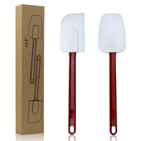 KSIFJRTO 14-inch silicone spatula flat-head on stove for nonstick cookware