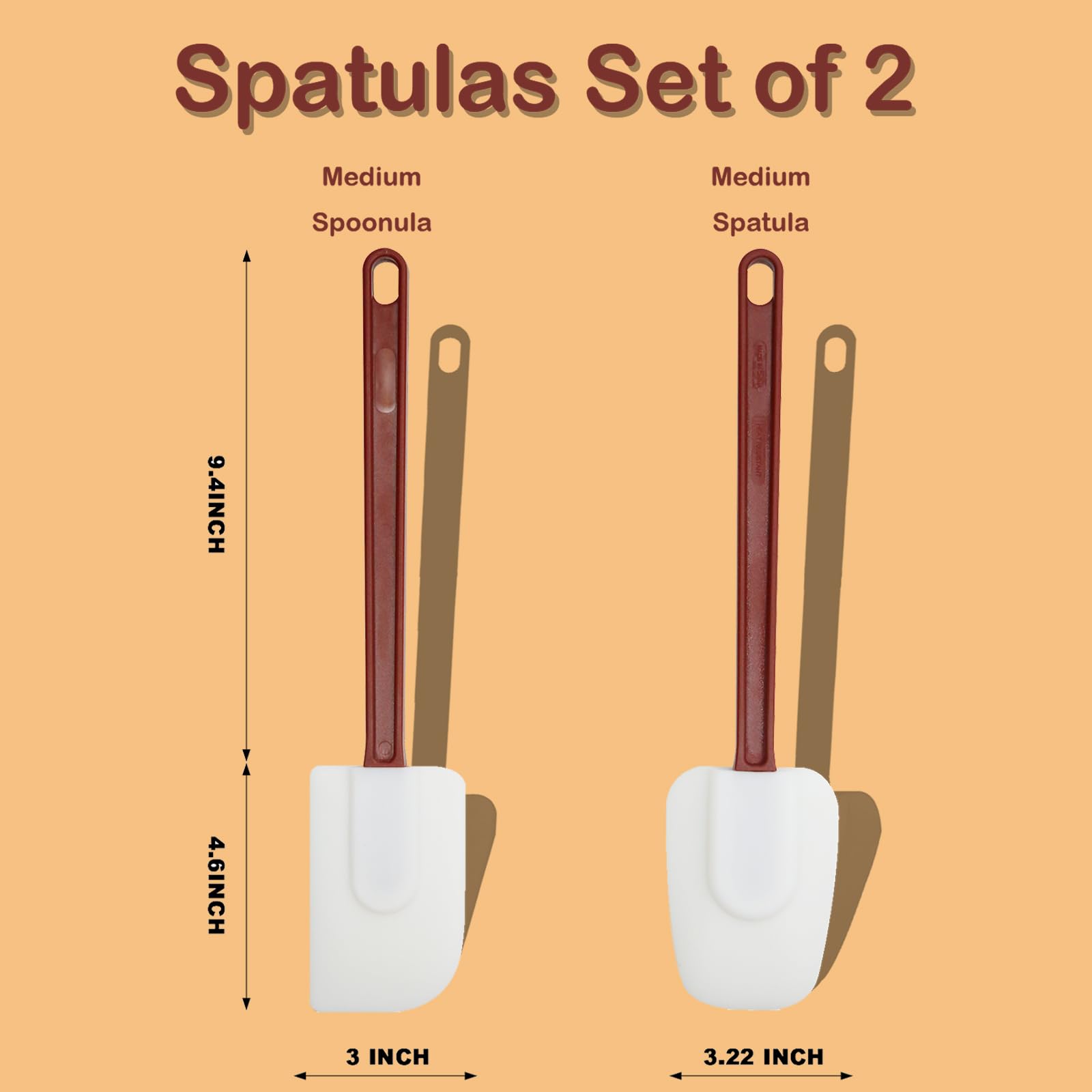 KSIFJRTO dishwasher-safe silicone spatula closeup demonstrates easy cleaning