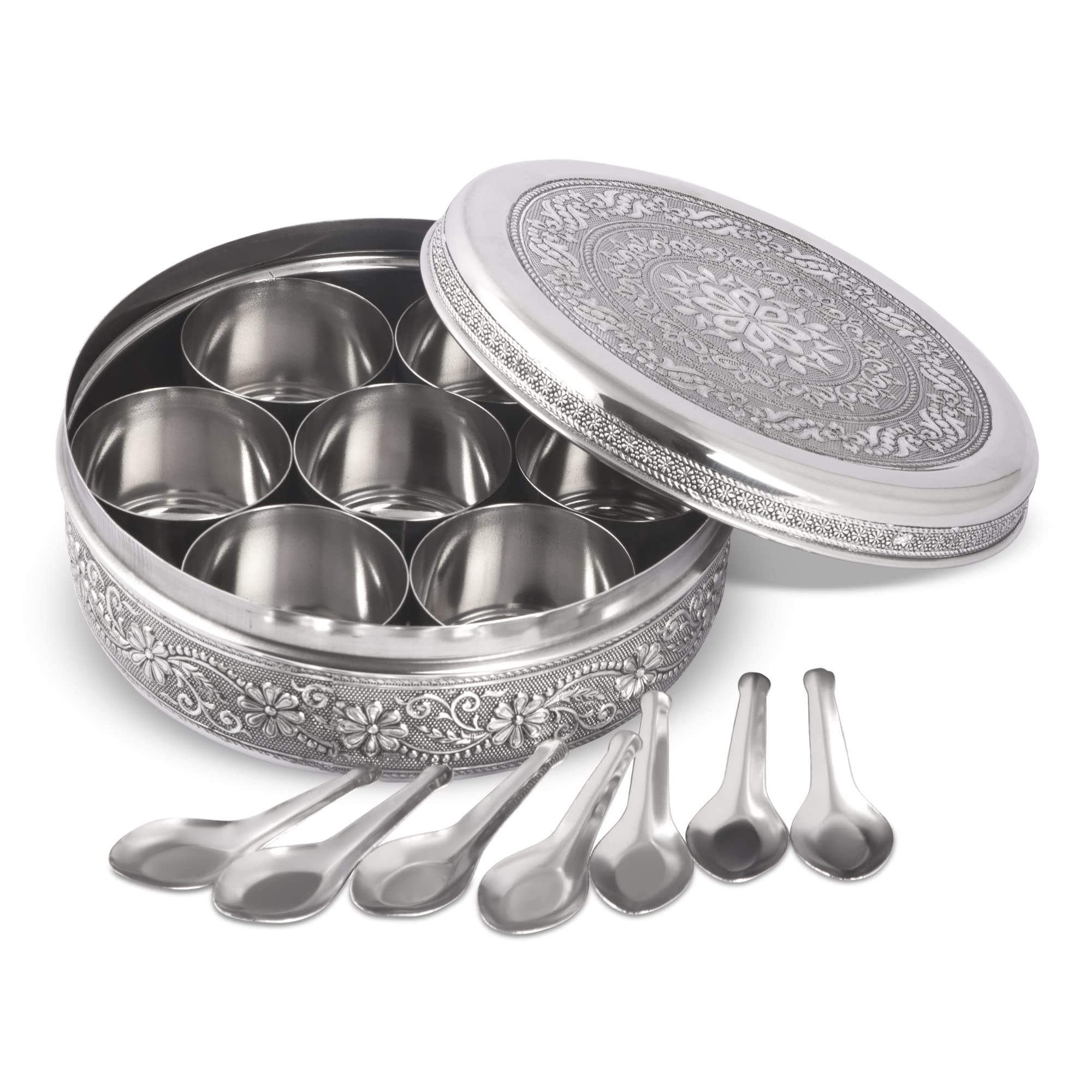 KSJONE designer spice container with seven jars for organized pantry storage.