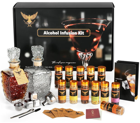Kssiaz Alcohol Infusion Kit whiskey packaging, gift-ready for home bartenders.