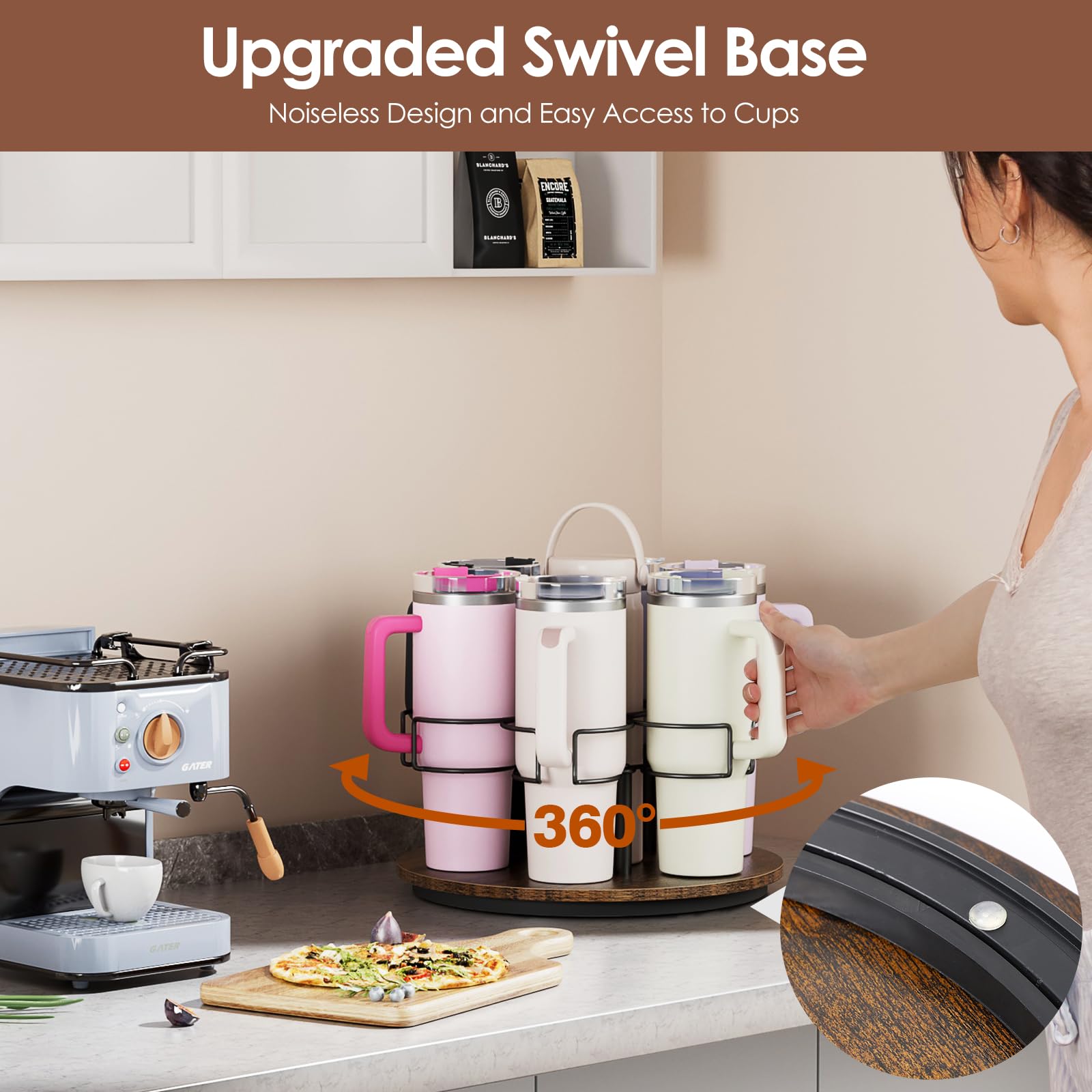 Kssiaz carbon steel cup holder provides sturdy, reliable bottle storage.