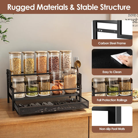 Kssiaz compact kitchen storage design fits small spaces on counters or in cupboards.
