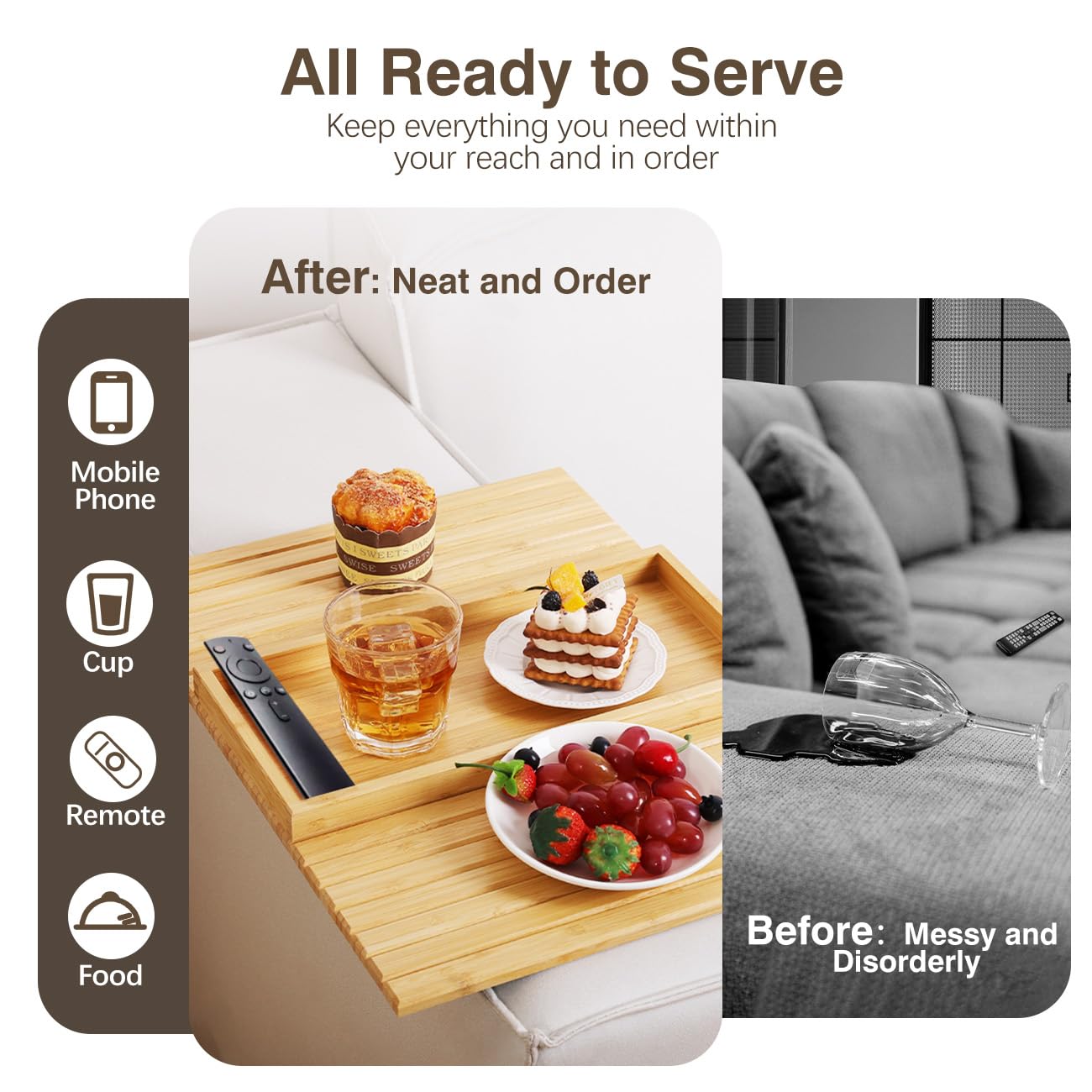 Kssiaz tray foldable design saves space when not in use.