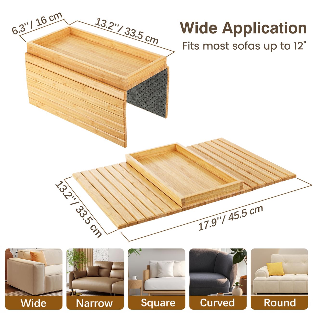 Kssiaz arm tray with non-slip base keeps drinks steady.