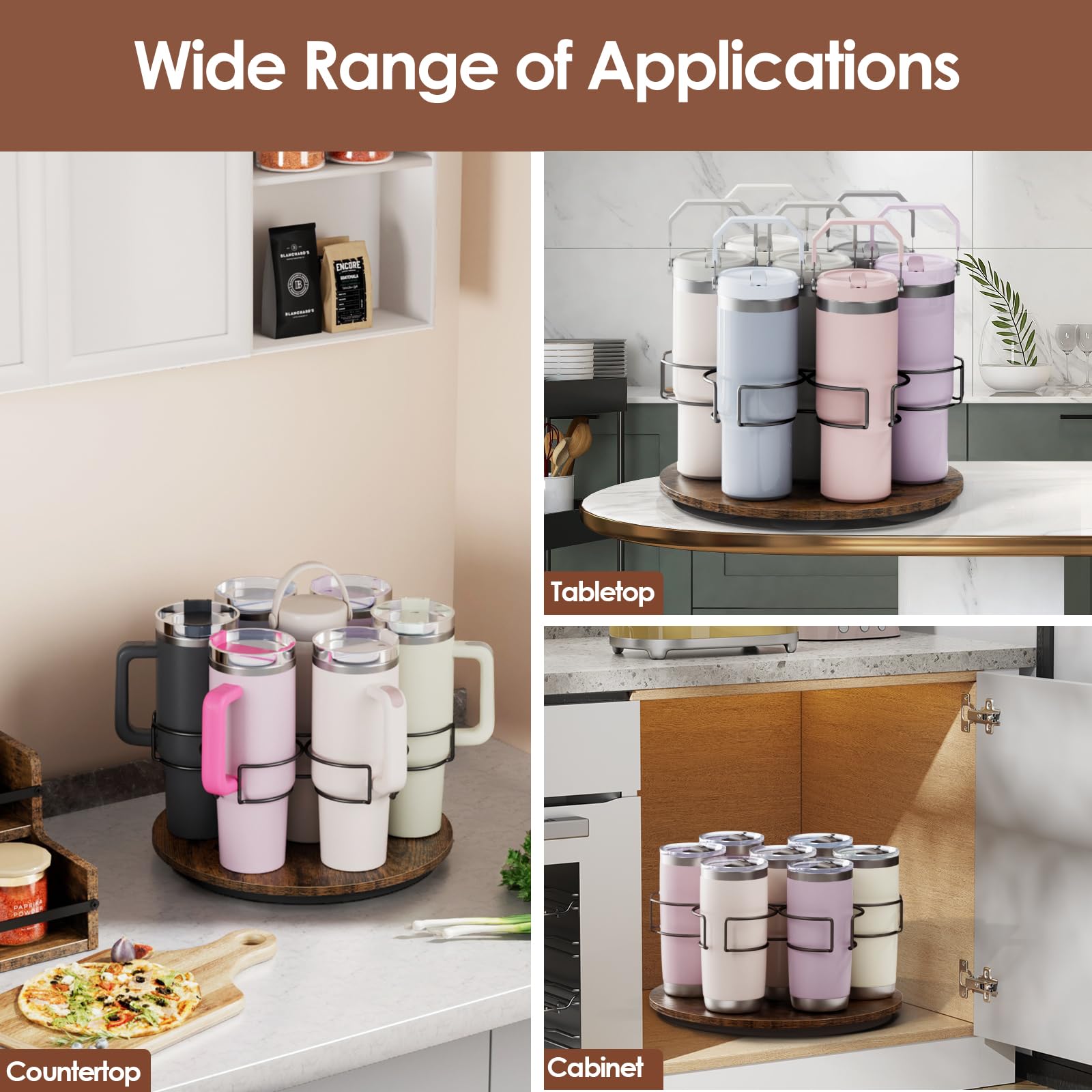 Kssiaz Stanley-compatible holder neatly stores varied cups and bottles.