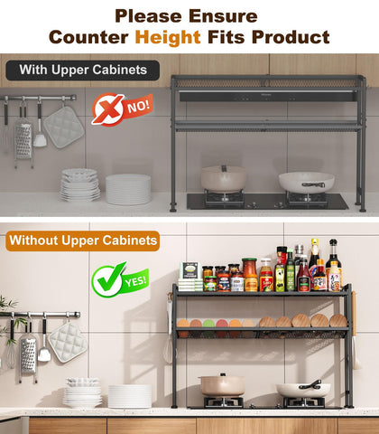 Kssiaz stove top rack upper tier holds salt, sugar, and sauces for quick access.