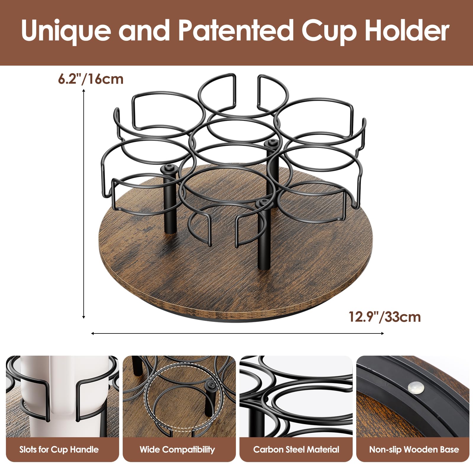 Kssiaz wooden base adds durability and visual stability to the organizer.