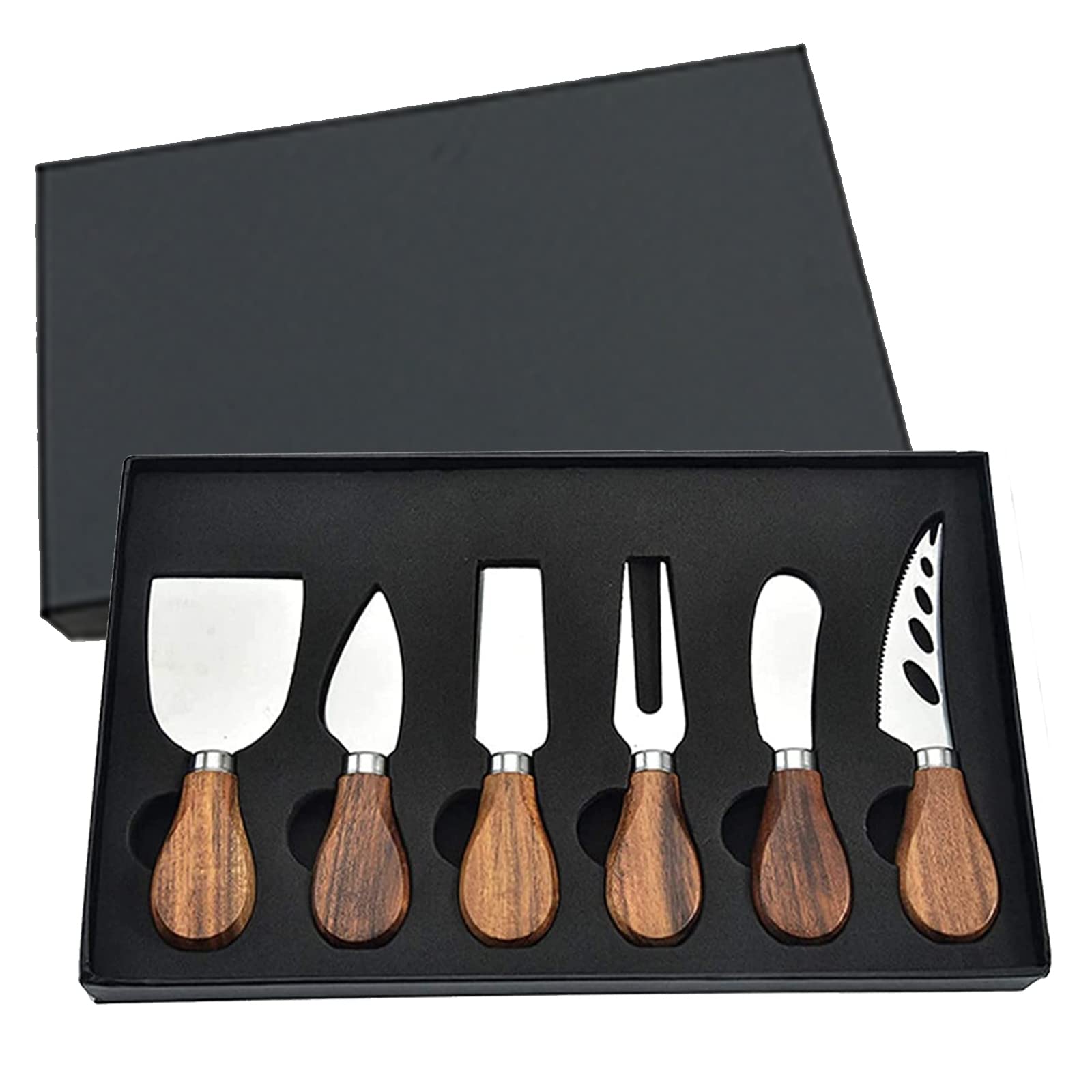 KT-GARY cheese knife set with bamboo handle for precise slicing.
