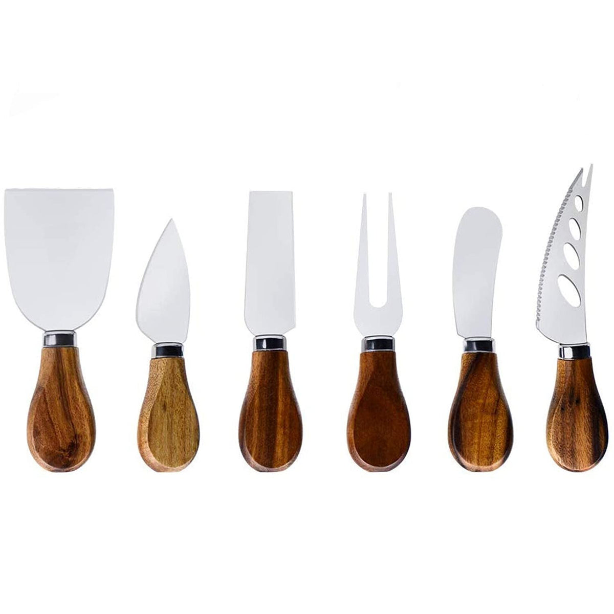 KT-GARY premium cheese knife set with acacia wood handle for elegant cheese boards.