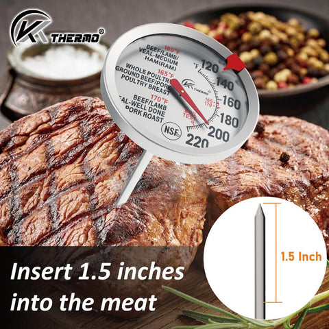 KT THERMO 2.5-inch dial provides quick visibility during cooking.
