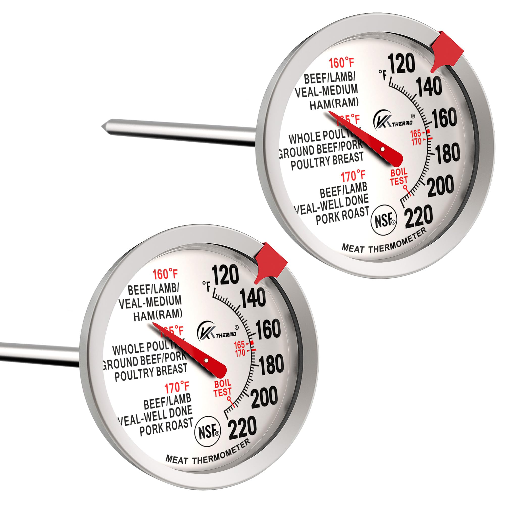 KT THERMO BBQ Meat Thermometer dial closeup for precise doneness checks.