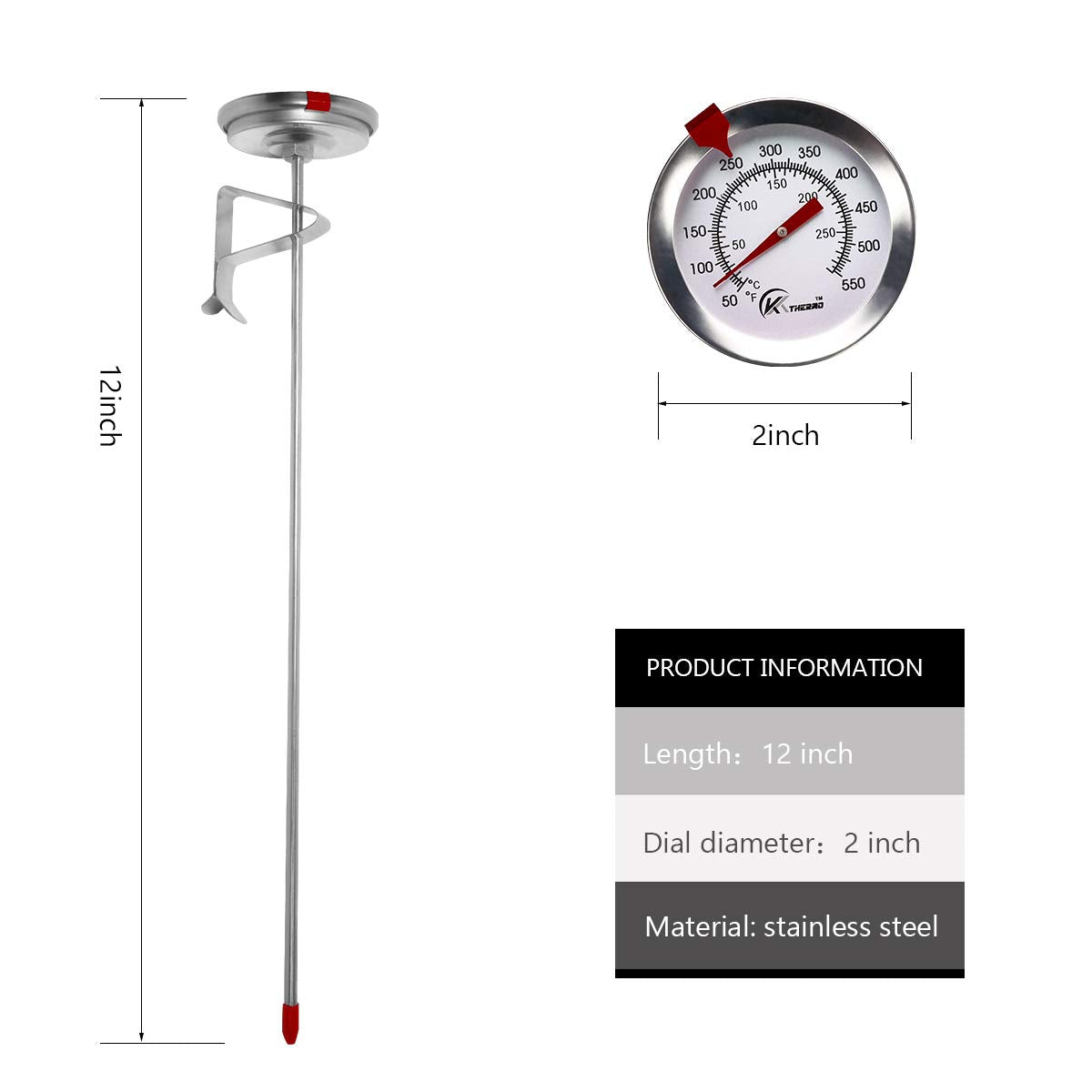 Opened KT THERMO package with manual and clamps included