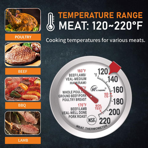 KT THERMO BBQ thermometer in action on grill to check temps.