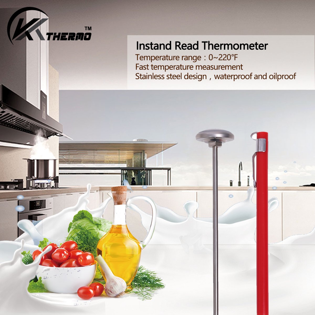 KT THERMO instant read thermometer provides instant meat temperature readings
