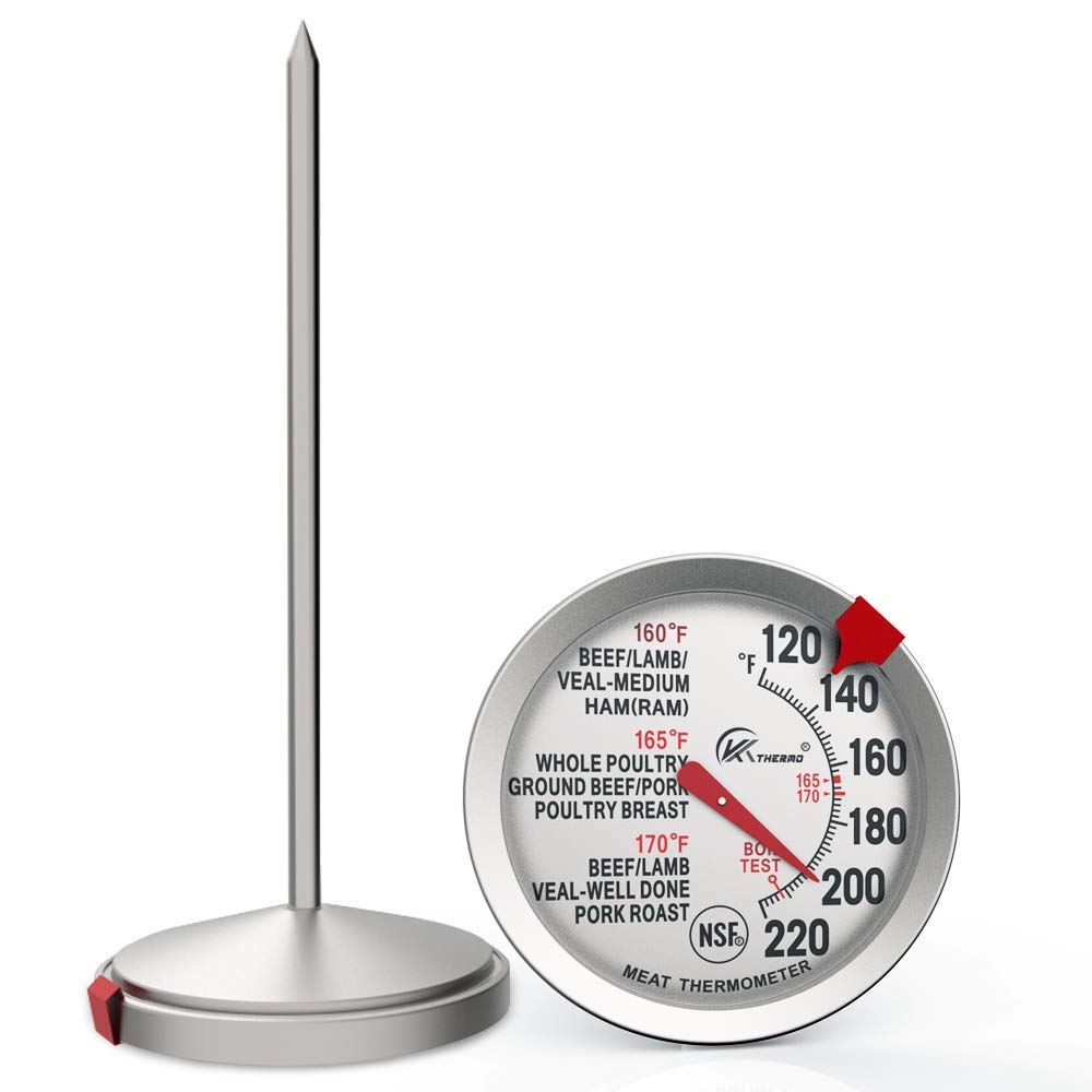 KT THERMO 5.3-inch stainless steel probe for deep, accurate readings.