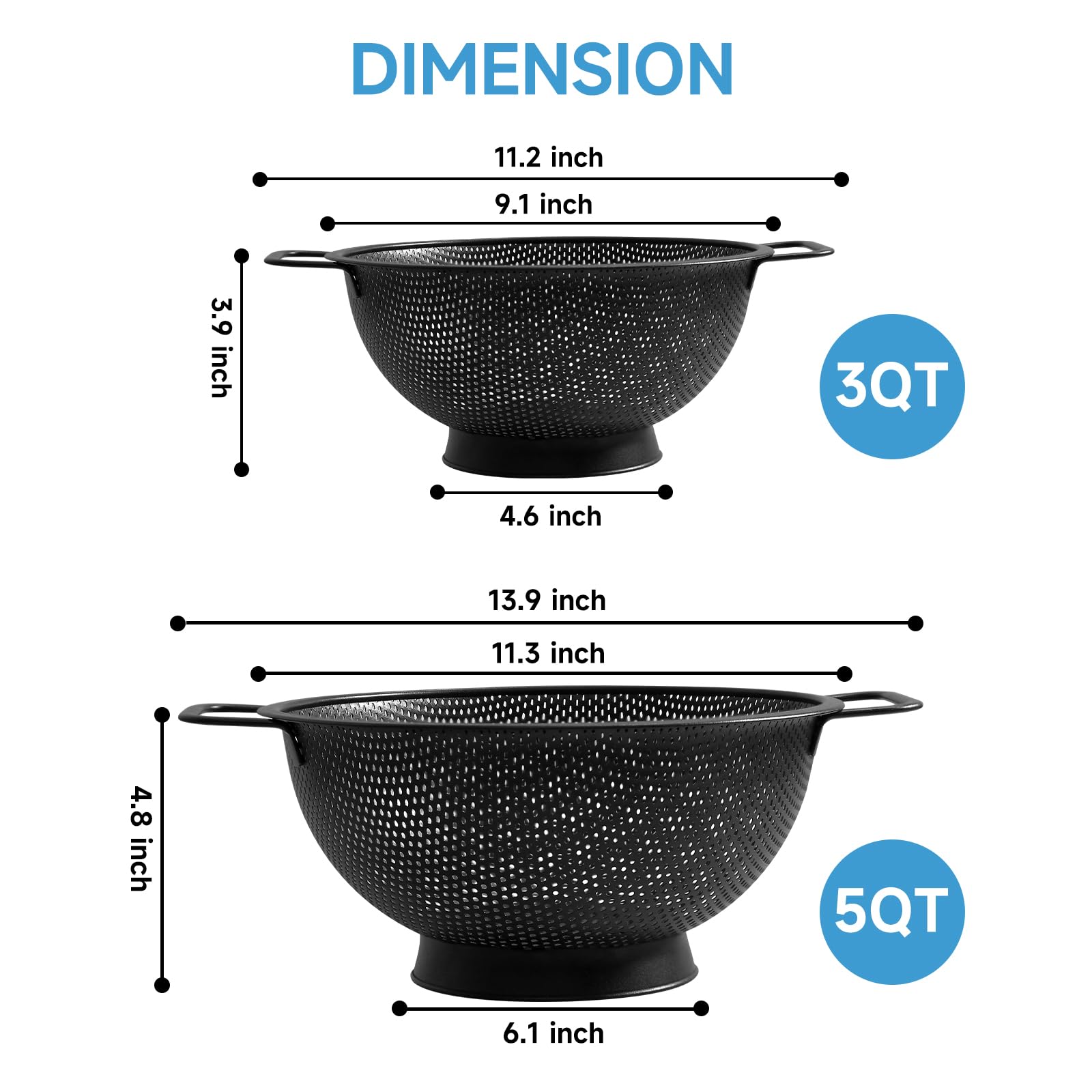 Kteniy fully perforated mesh prevents clogging and speeds washing.