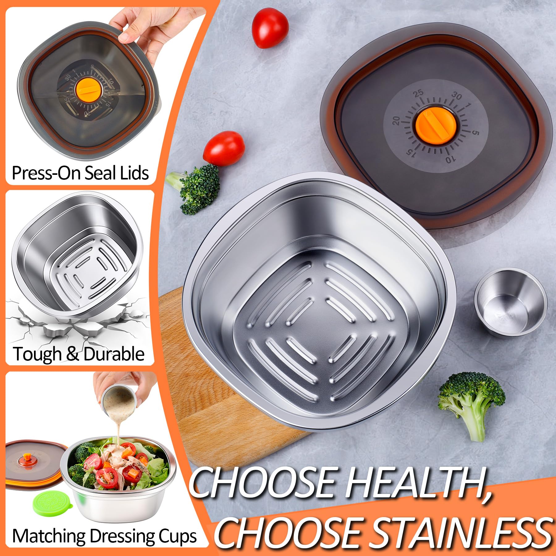 KTKUDY fridge and freezer-safe bowls for batch meal prep